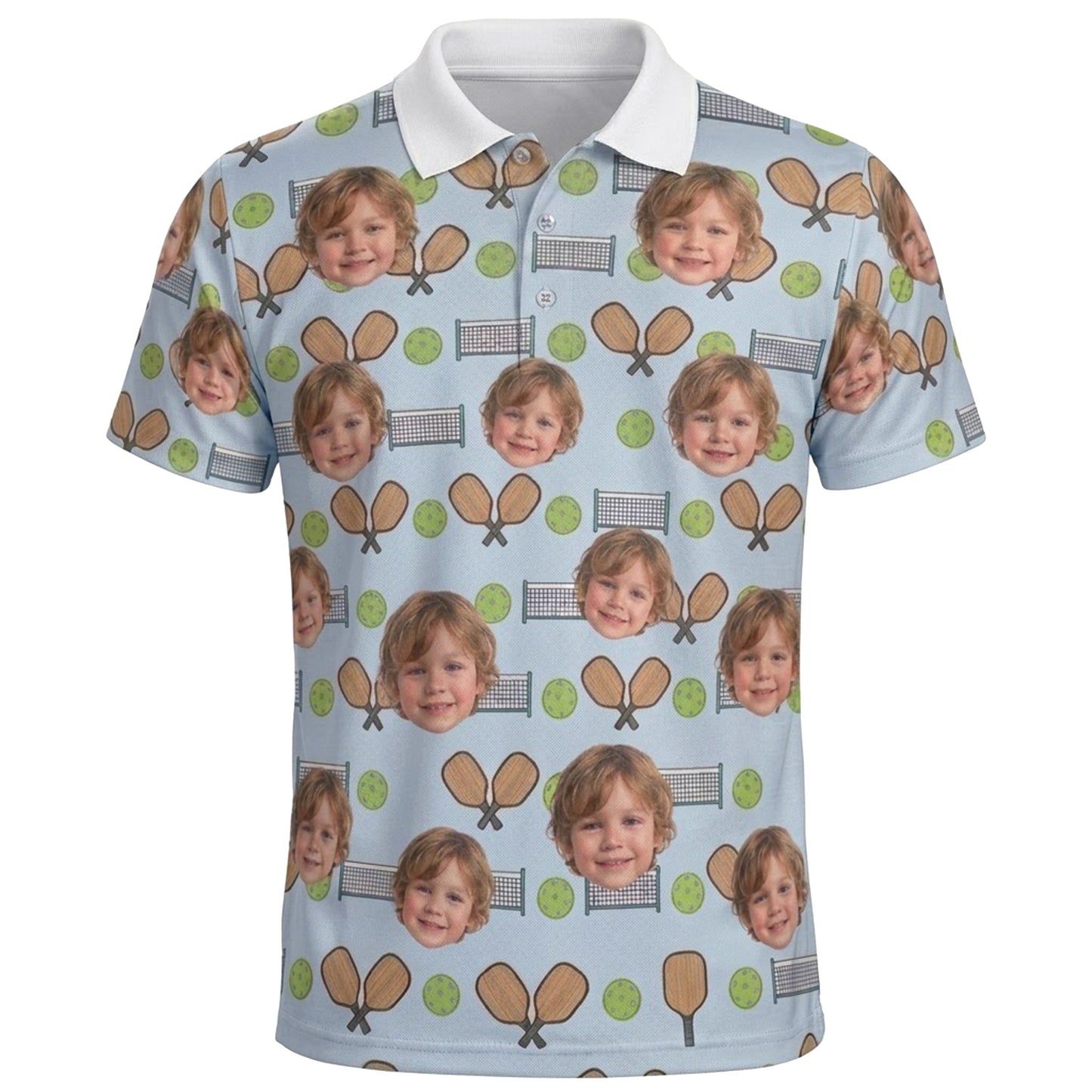 Custom Photo Pickleball Polo Shirt Personalized Face