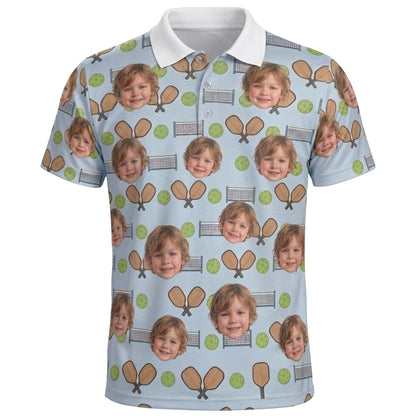 Custom Photo Pickleball Polo Shirt Personalized Face