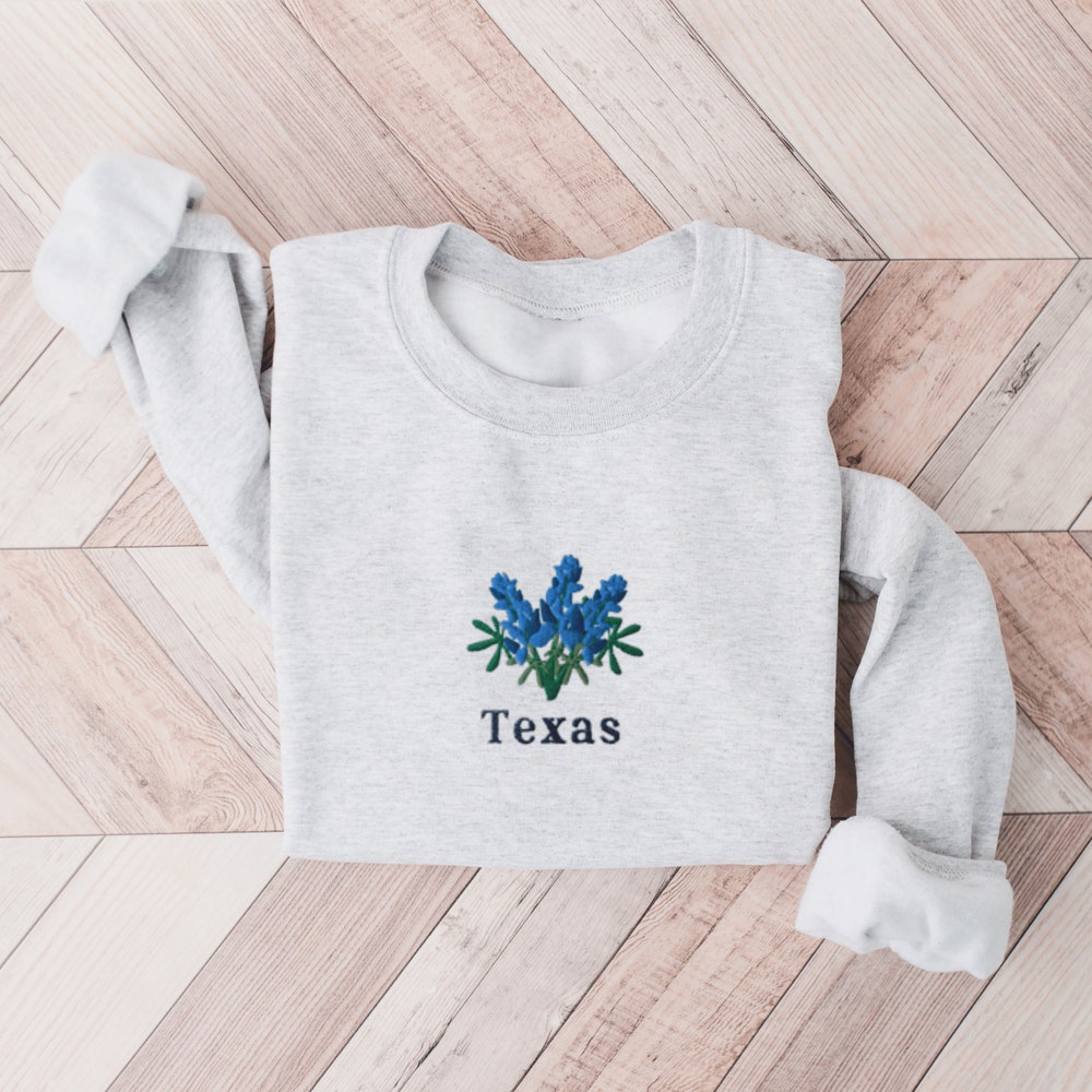 Texas Bluebonnets Sweatshirt, Embroidered Texas Shirt, Texas Crewneck Sweater, Embroidered Bluebonnets Shirt, Texas Bluebonnets 2_55d851ec-ab16-45c7-8857-dd69734d0e55.jpg