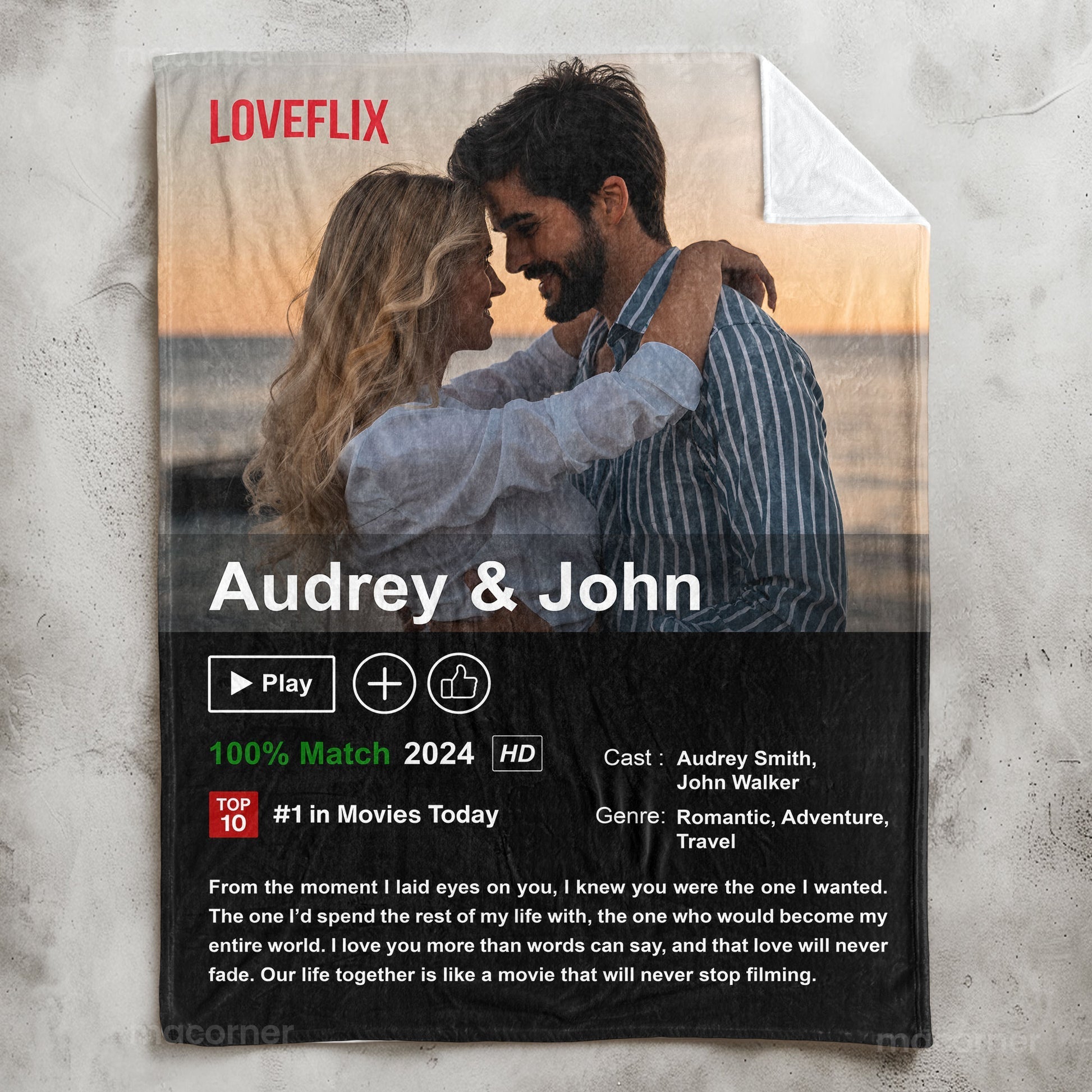 Custom Couples Photo Loveflix Movie Poster - Personalized Blanket - Gift For Couple, Anniversary, Valentine's Day Gift 2_572e8eff-0734-4147-b096-e320473e3461.jpg