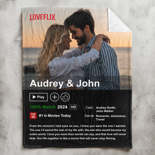 Custom Couples Photo Loveflix Movie Poster - Personalized Blanket - Gift For Couple, Anniversary, Valentine's Day Gift 2_572e8eff-0734-4147-b096-e320473e3461.jpg