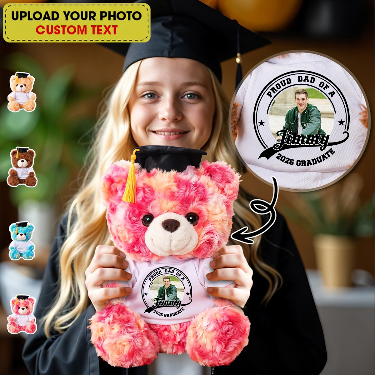 Congrats Graduation So Proud - Personalized Teddy Bear