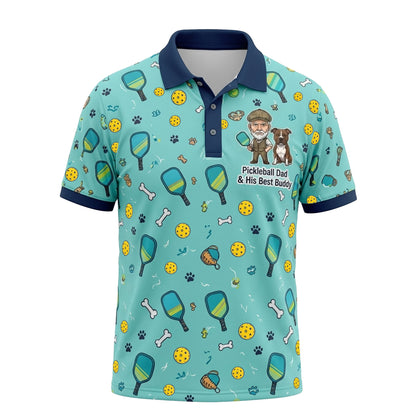 Pickleball Dad & His Best Buddy Polo Shirt for Men