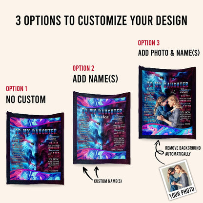 Personalized Throw Blankets With Picture - To My Daughter Remember Whose Daughter You Are - Mom To Daughter, Personalized Gift For Daughter 2_5f79c571-d3b9-4d0c-b95e-5cb5f28d1ecf.jpg