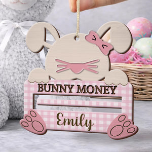Bunny Money Holder - Personalized 2-Layered Wooden Ornament