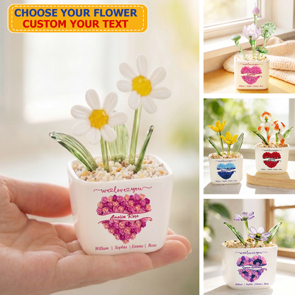 We Love You - Personalized Glass Everlasting Flowers