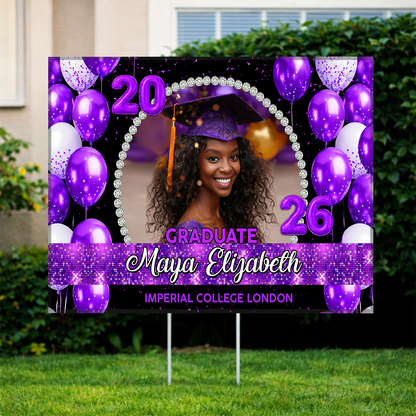 Class Of 2026 Bubble Yard Sign - Personalized Lawn Sign