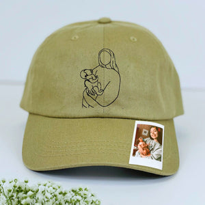 Custom Embroidered Mom Portrait Classic Cap from Photo