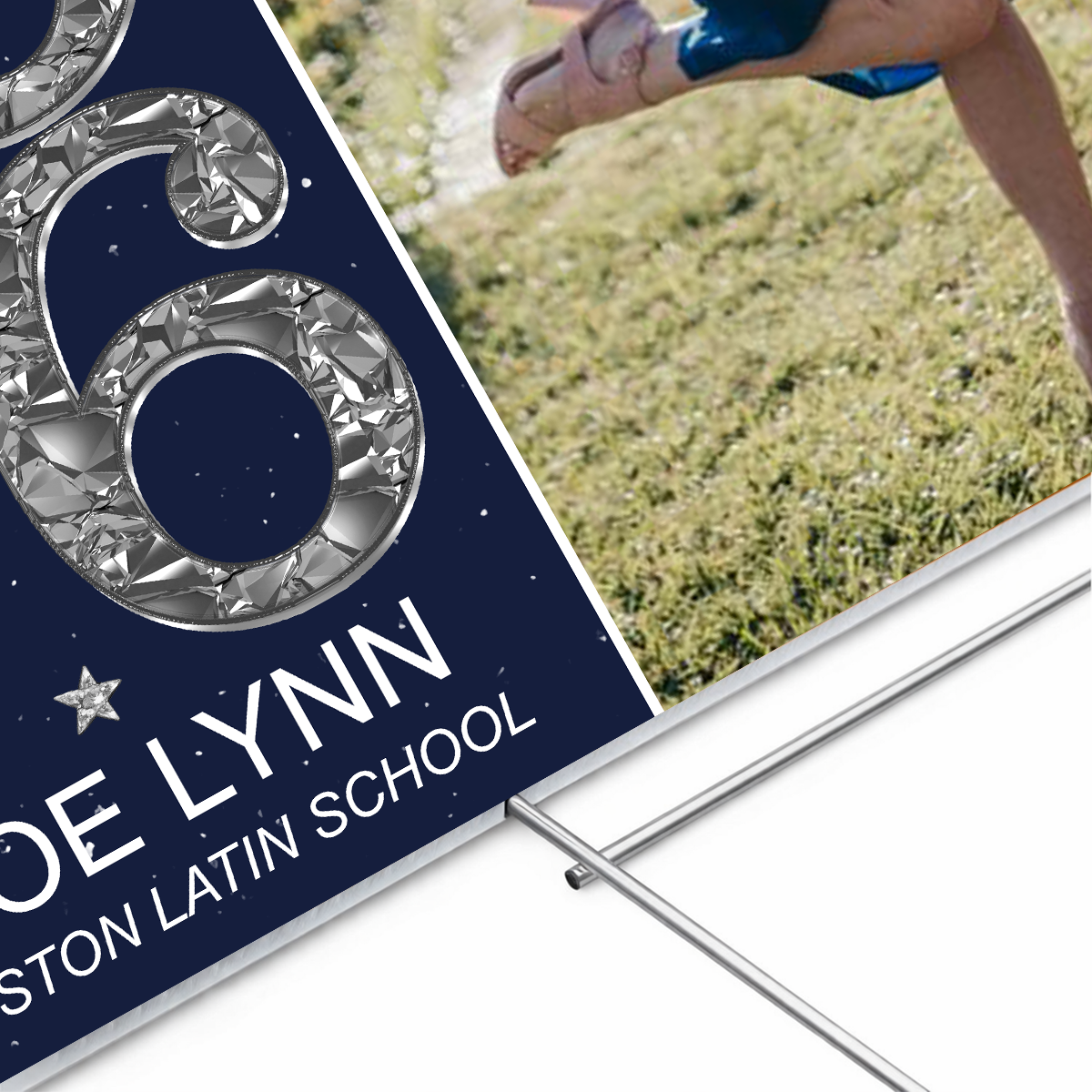 Diamond Graduation Photo Yard Sign - Class Of 2026 - Personalized Lawn Sign