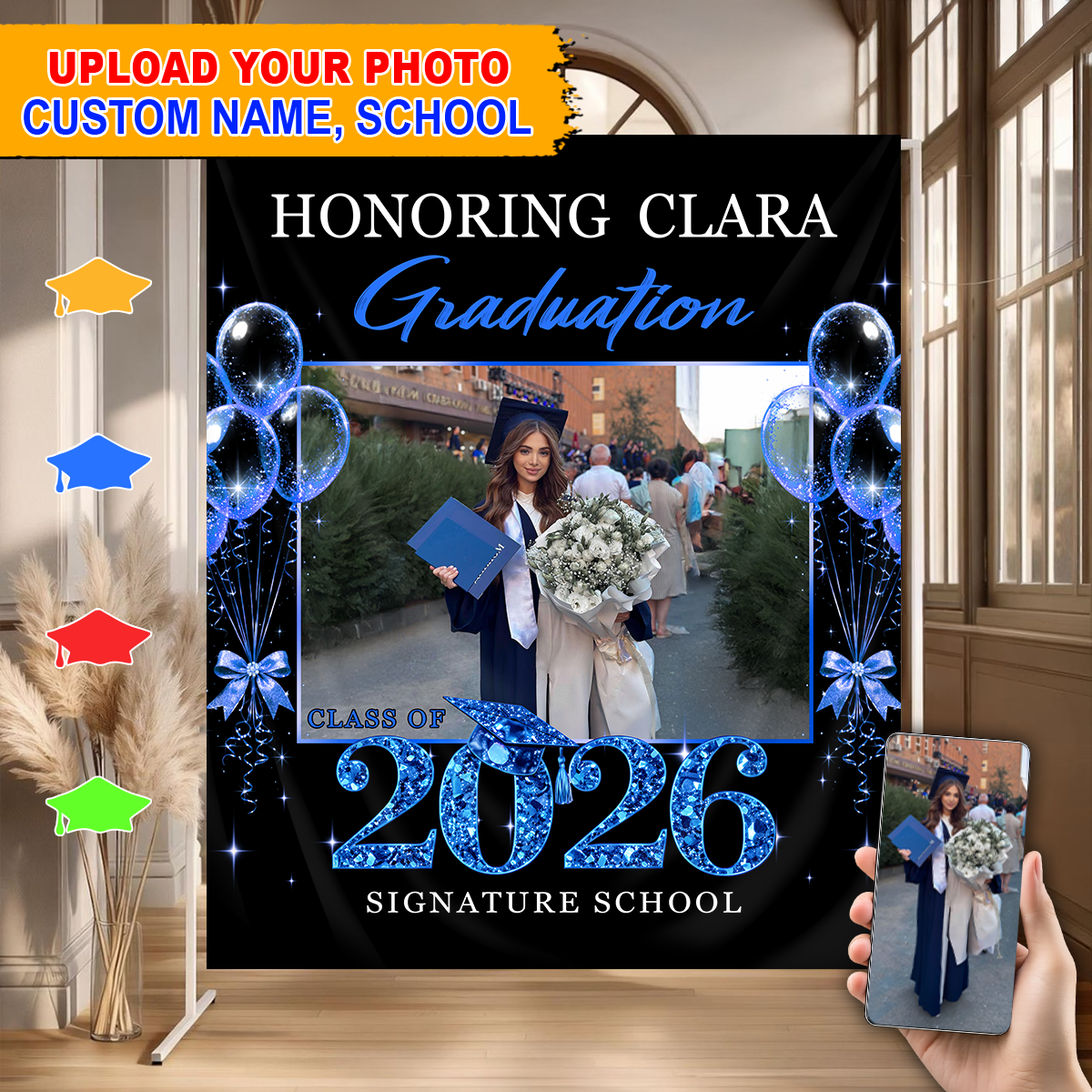 Class of 2026 Backdrop Personalized Graduation Backdrop