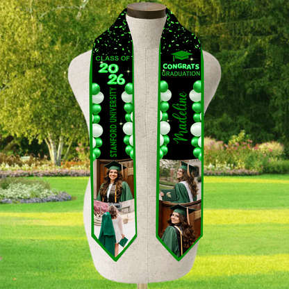 Custom Photo Grad Stoles - Personalized Graduation Stoles