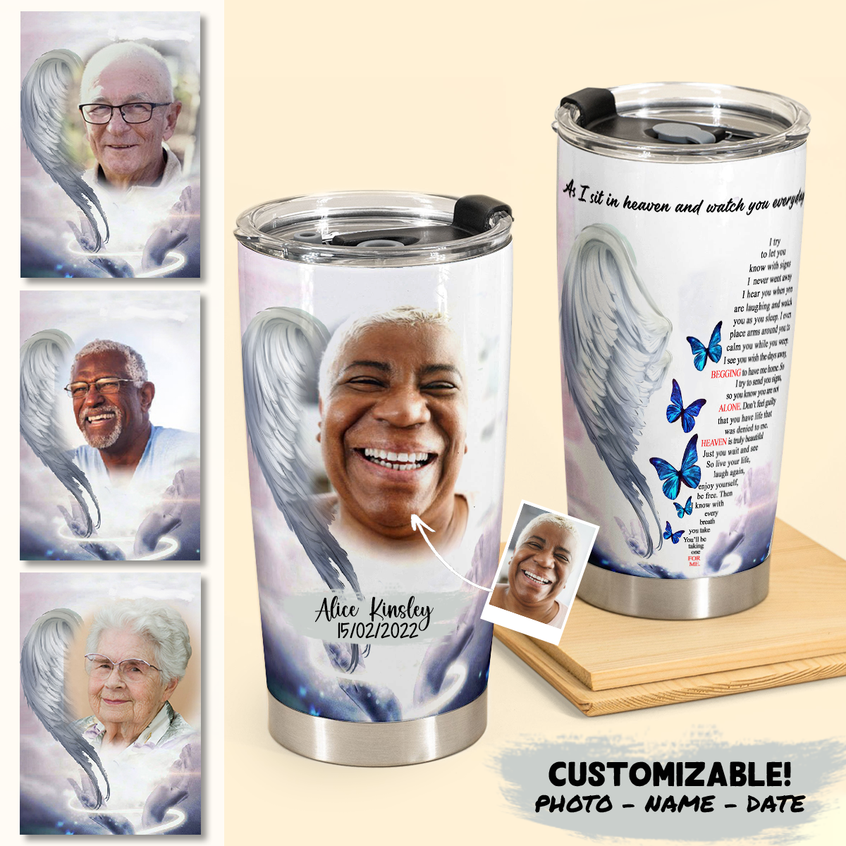 In Loving Memory Gifts - As I Sit In Heaven Angel Wings - Personalized Tumbler Cup 2_7280d968-adb9-493f-bfea-c5836b4f55c0.png