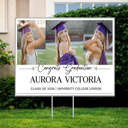 Class Of 2026 Photo Yard Sign - Personalized Lawn Sign
