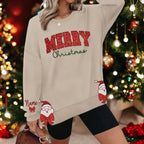 Merry Christmas Embroidered Side Bow Glitter Sweatshirt, Santa Claus Side Bow Sweatshirt, Side Bow Applique Sweatshirt, Trendy Coquette Bow 2_75a3a8e4-a15f-44a0-bec8-1b64552c1c77.jpg