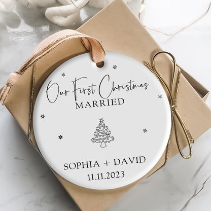 Christmas Tree First Christmas Married - Personalized Ornament - Christmas Gift 2_77060799-6587-4462-928e-59a2e0b28259.jpg
