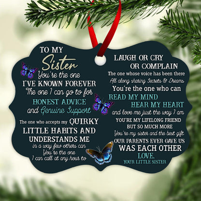 To My Sister You Are The One - Personalized Ornament - Gift For Sister 2_78e8e596-5b48-4281-9bfc-7fff7cbe3c04.jpg