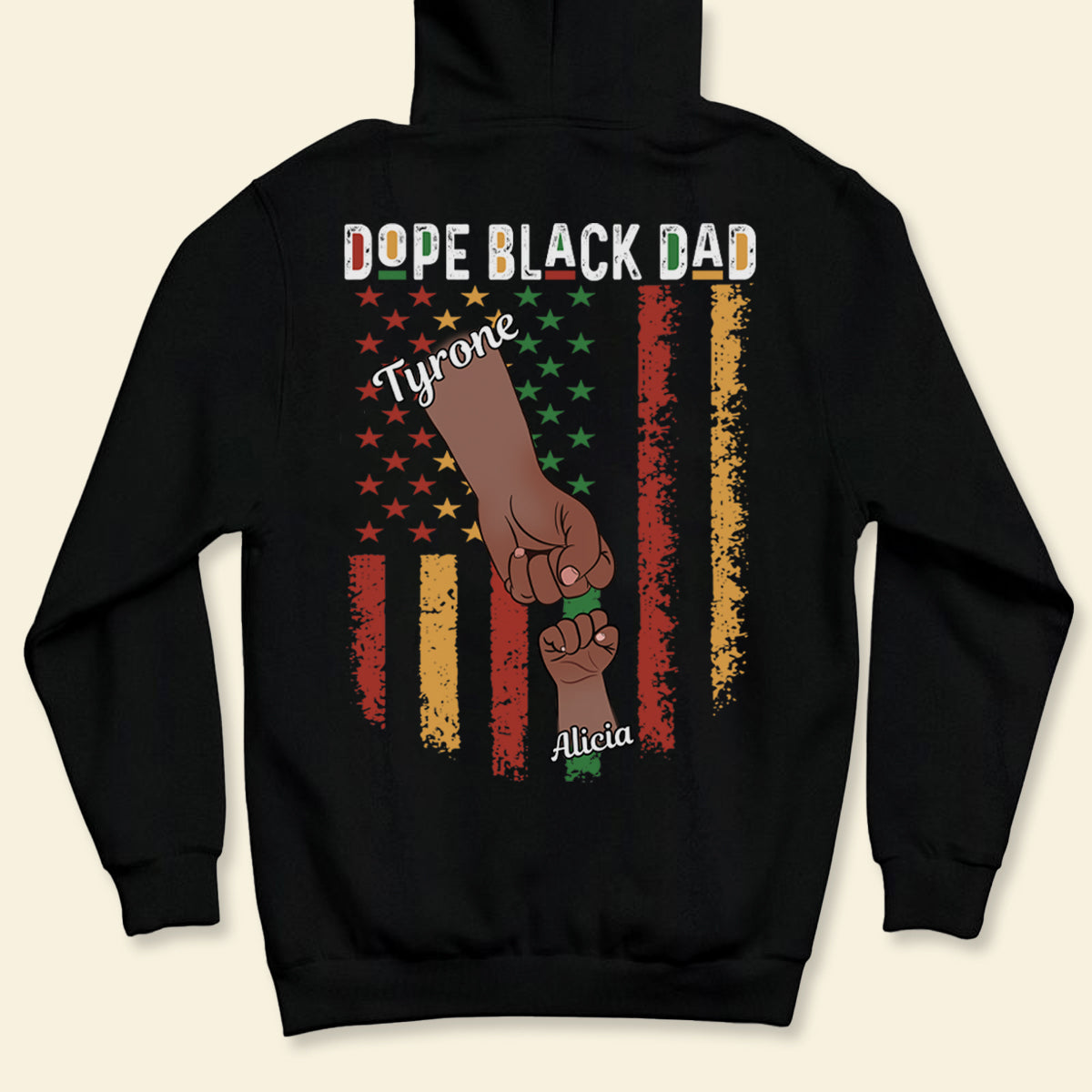 Dope Black Dad Fist Bump - Personalized Back Design Apparel - Gift For Father, Dad, Father's Day, Birthday Gift 2_79760098-d06f-4ee4-b013-920445c90ec9.jpg