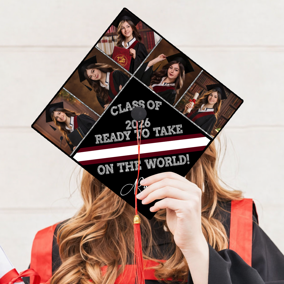 Ready To Take The World Graduation Cap Topper