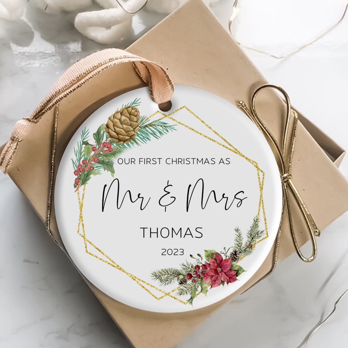 Poinsettia Christmas Flower Married - Personalized Ornament - Christmas Gift 2_82bd3556-97bd-43b4-bf1d-e1a0fa9eaf25.jpg