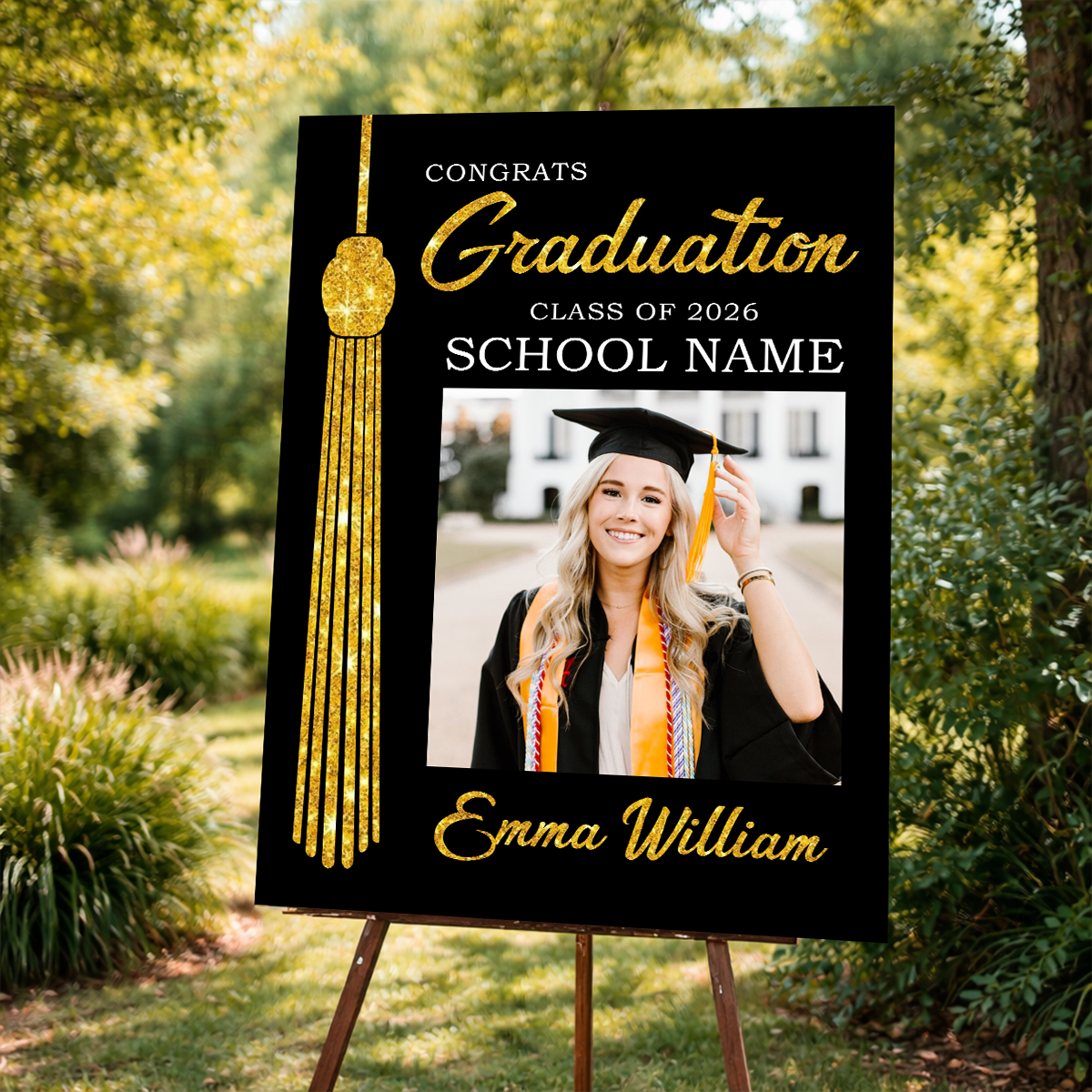 The Tassel Was Worth The Hassle Graduation - Graduation Welcome Sign Custom Photo Party Sign