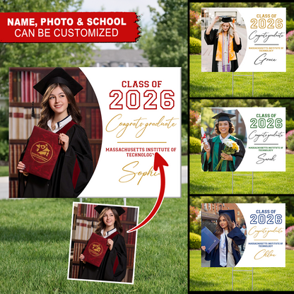 Custom Photo Graduation - Class of 2026 Lawn Sign