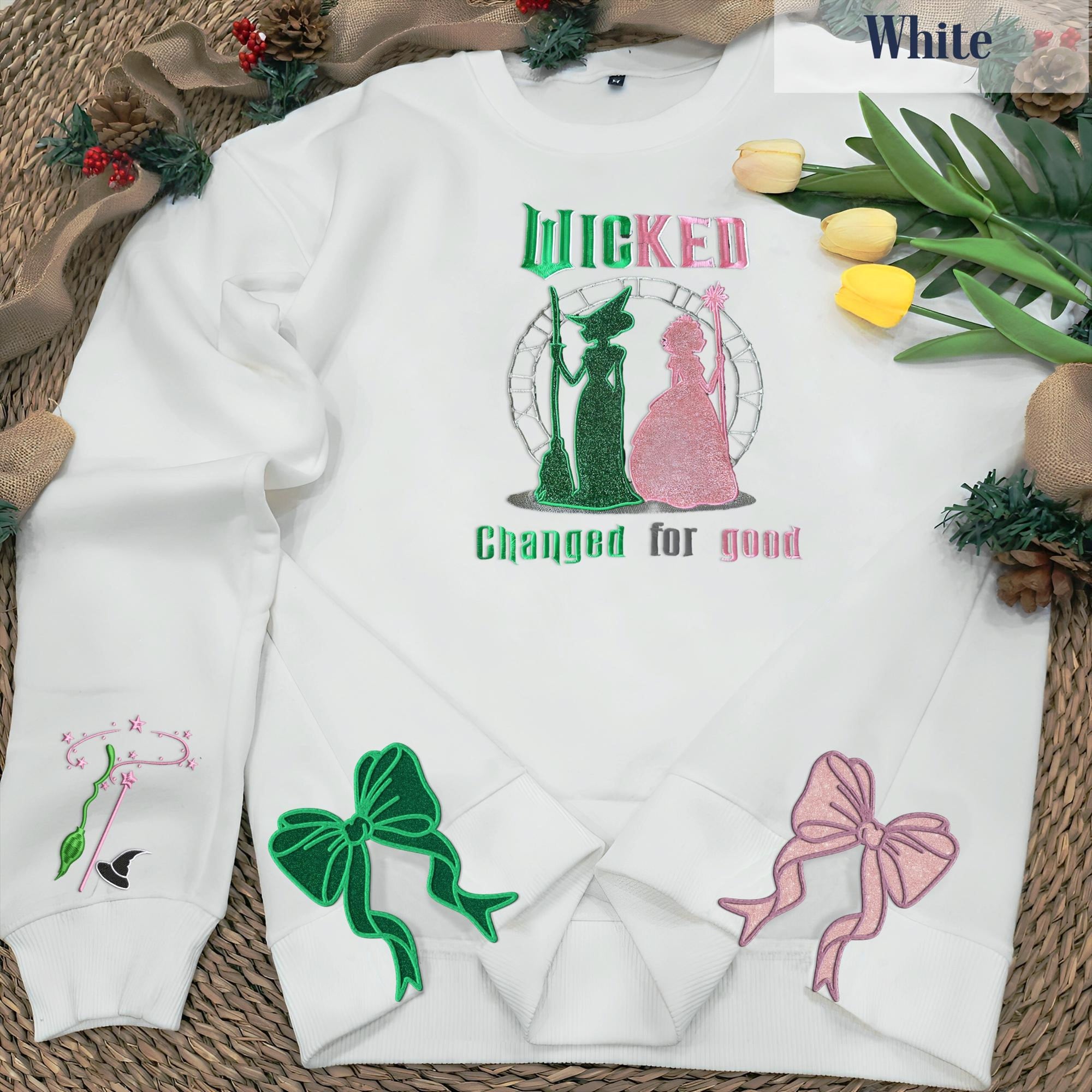 Wicked Glitter Embroidered Side Bow Cut-Out Sweatshirt, Embroidered Sweatshirt, Movie Fan Xmas Gift 2_8b4c033d-3130-4f8c-954f-a457db015bd5.jpg