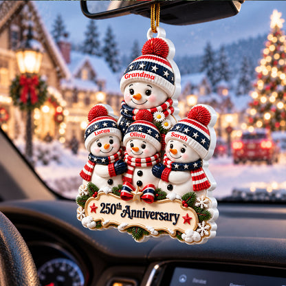 Snowman Ornament 250th Anniversary - Real 3D Raised Ornament