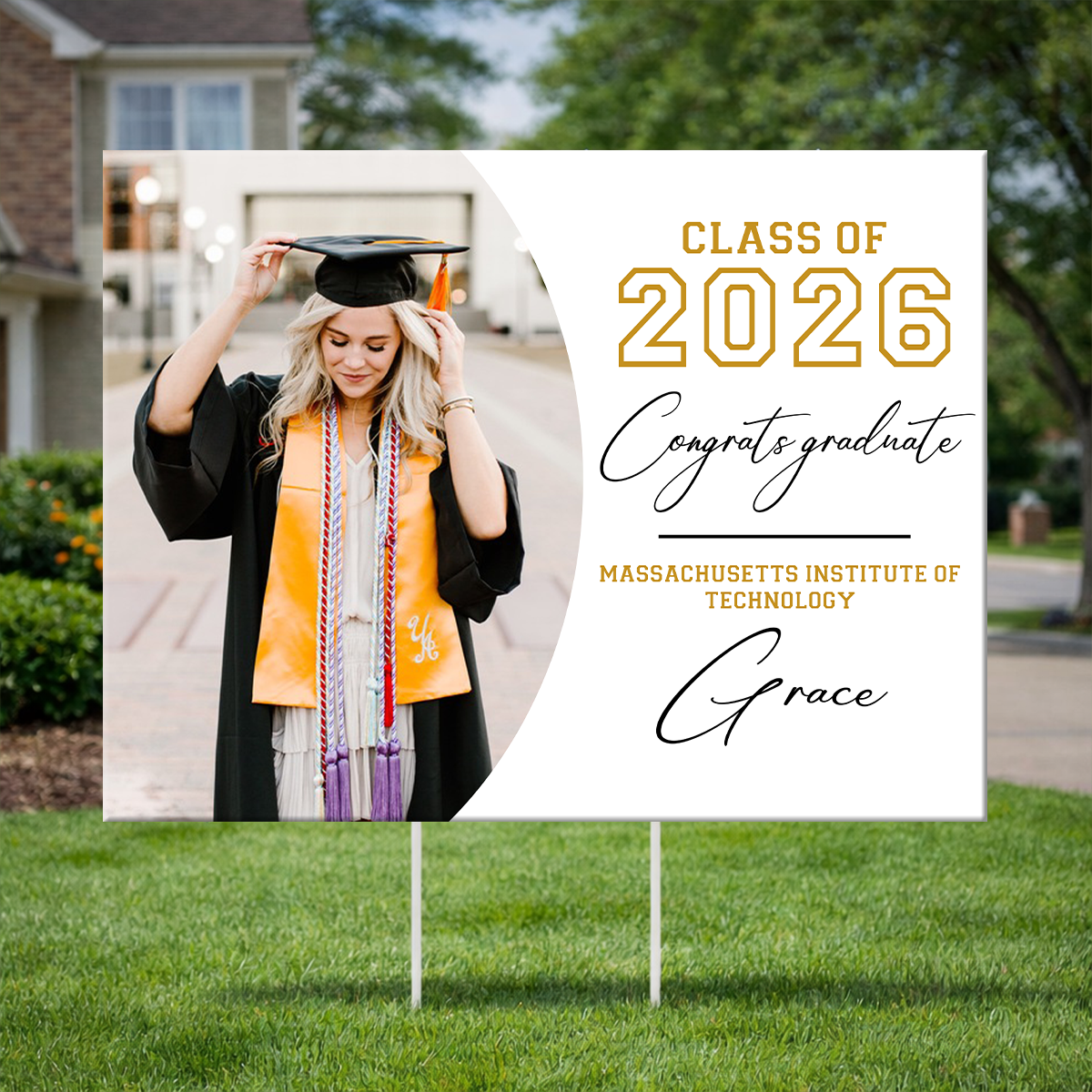 Custom Photo Graduation - Class of 2026 Lawn Sign