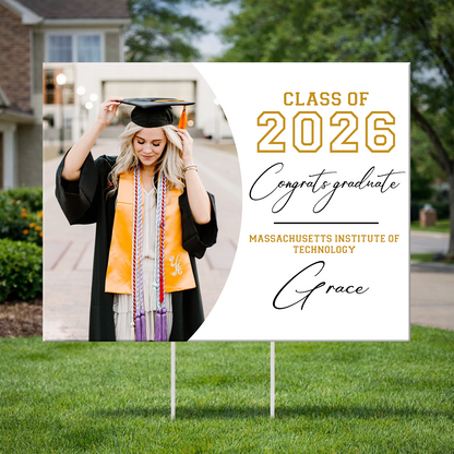 Custom Photo Graduation - Class of 2026 Lawn Sign