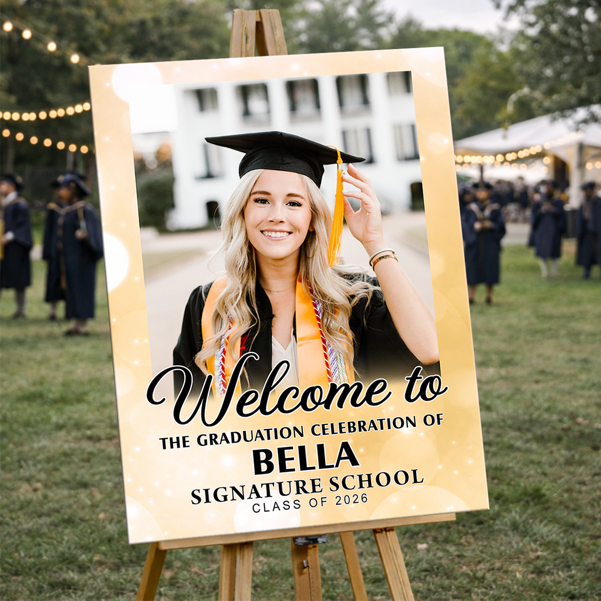 Colorful Personalized Graduation Welcome Sign Party