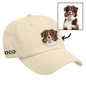 Custom Embroidered Pet Hat with Photo, Personalized Dog Dad Hat, Custom Pet Face Cap, Cat Hat, Dog Mom cap, Unique Gift for Dog Lovers