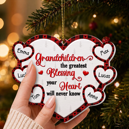 Grandchilds Make My Heart - Real 3D Raised Ornament