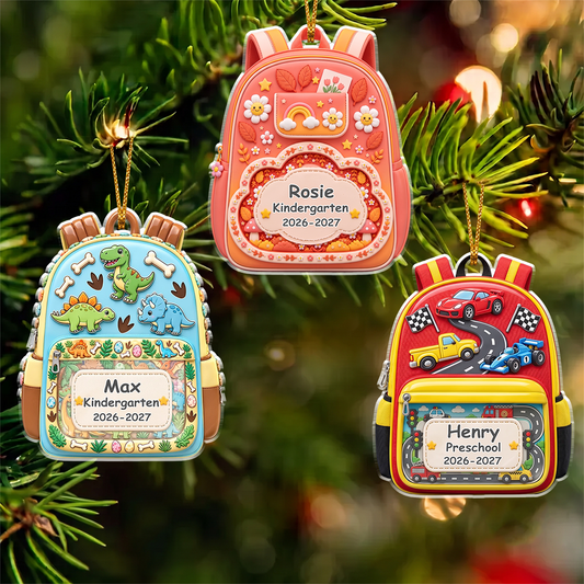 Kids Backpack First Day Of School - Personalized Custom Shaped Acrylic Ornament