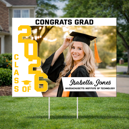 Congratulation Yard Sign - Class of 2026 Lawn Sign