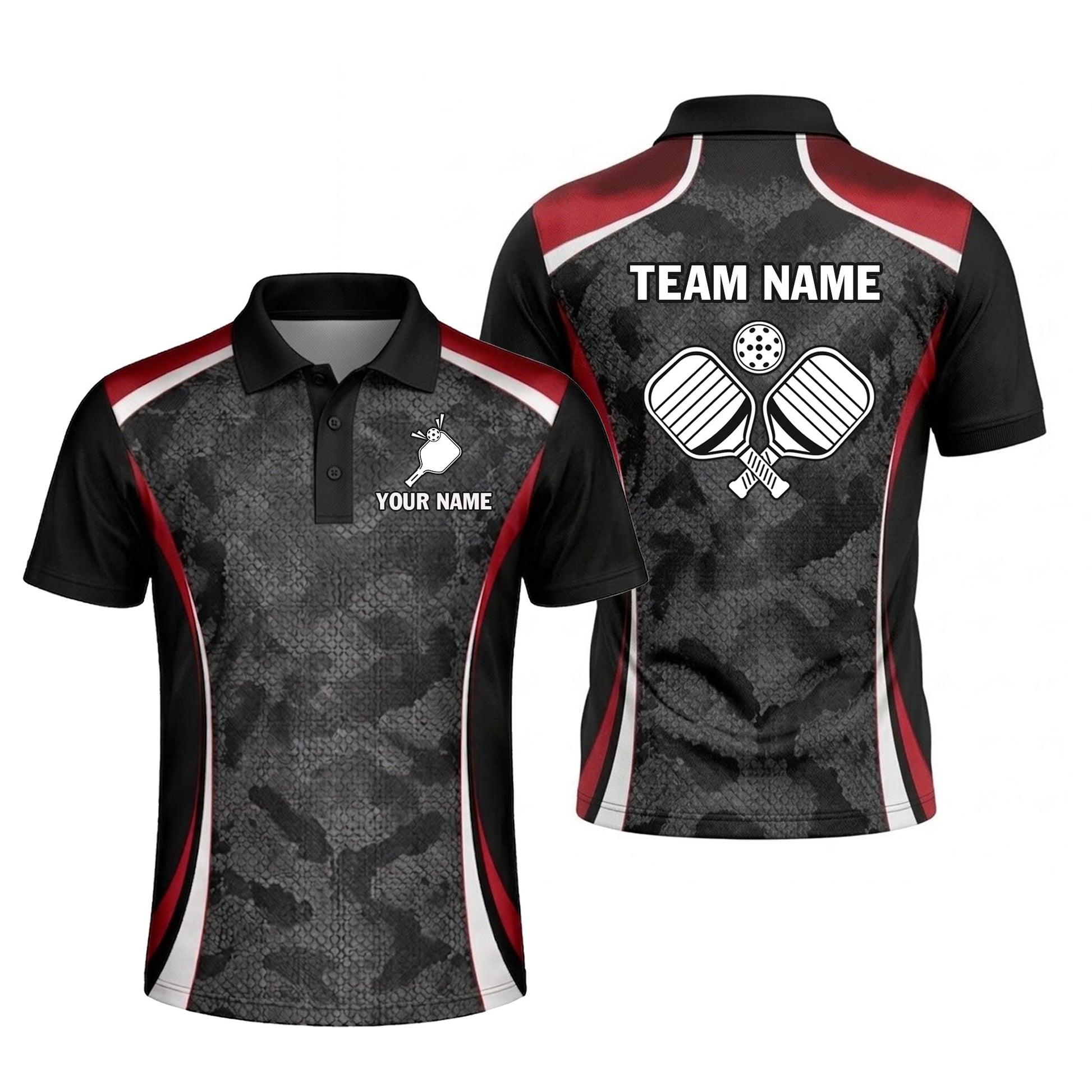 Personalized Pickleball Polo Shirt Custom Name Team Jersey Breathable Sports Shirt