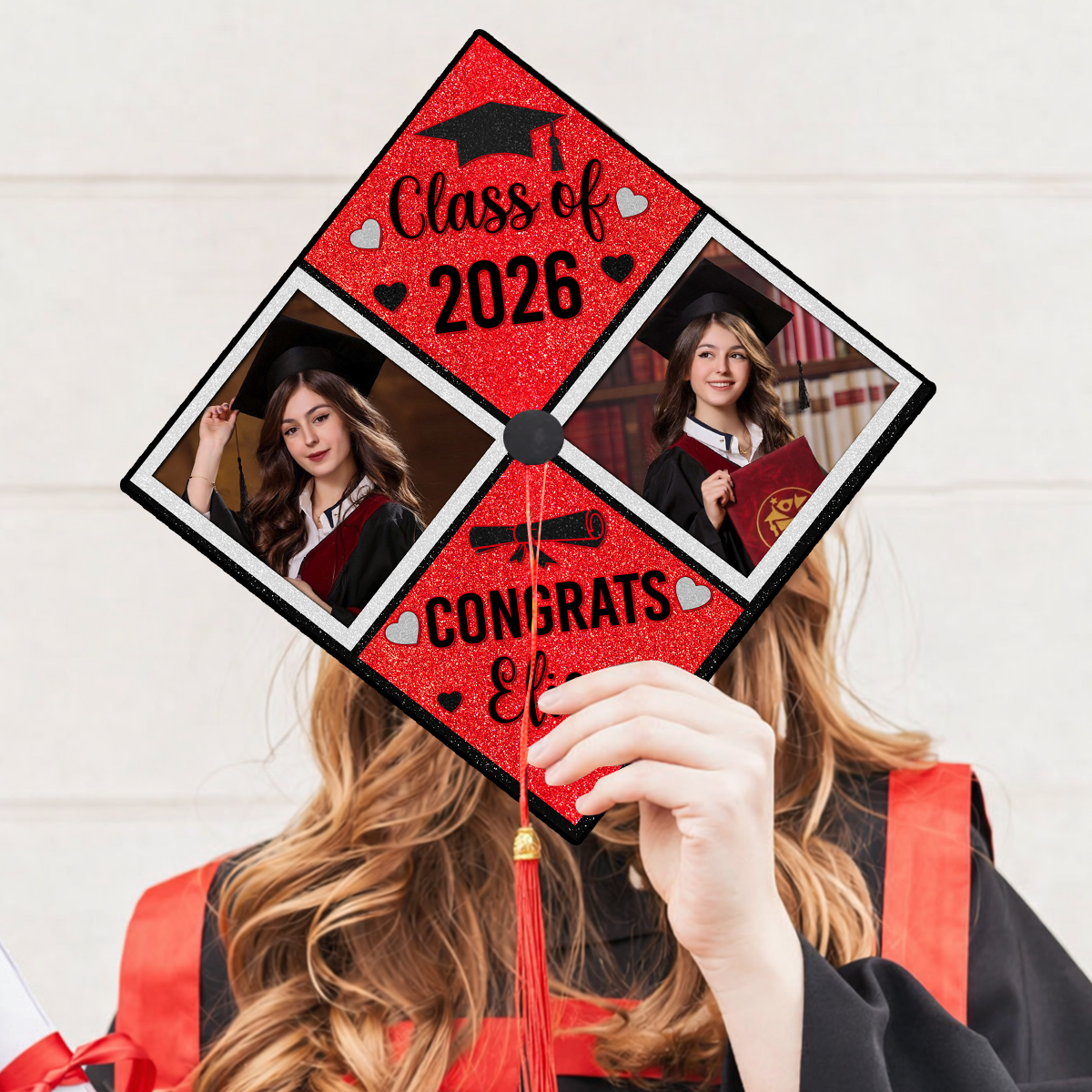 Congrats Photo Graduation Cap Topper - Decorations For Grad Cap