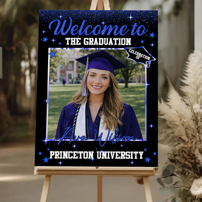Custom Photo Graduation Welcome Sign - Custom Photo Party Sign