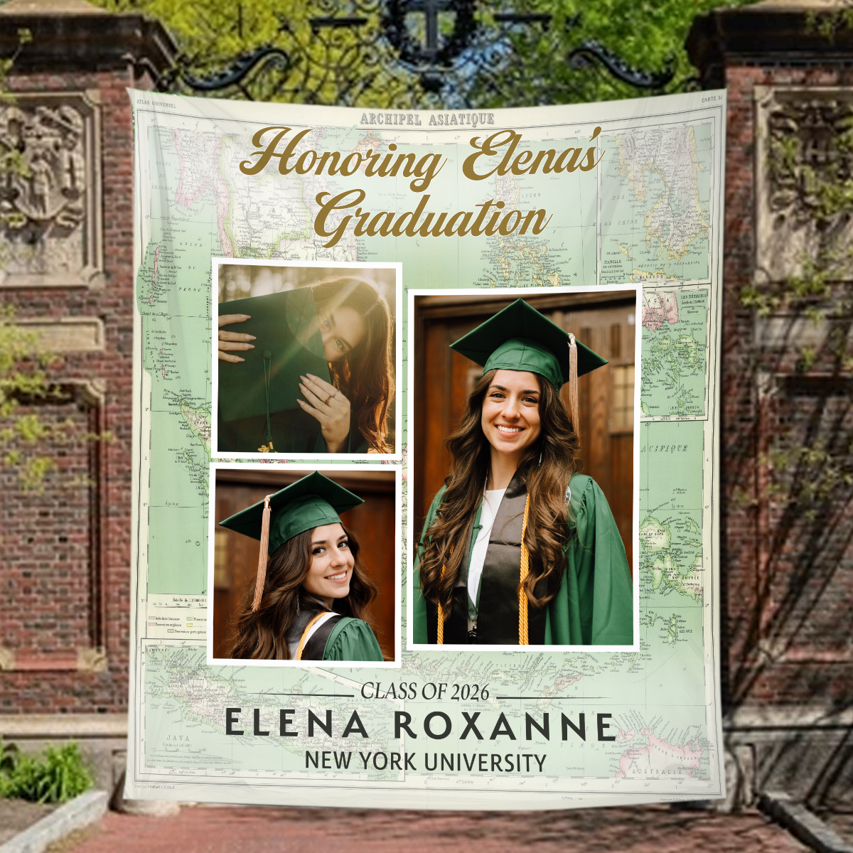 Grad Party Photo - Personalized Graduation Backdrop