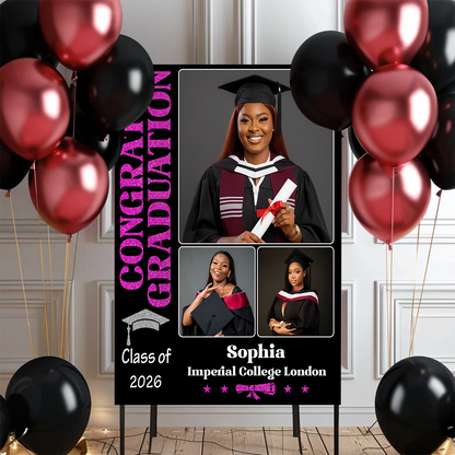 Graduation Party Decor - Custom Photo Graduation Welcome Sign Custom Photo Party Sign