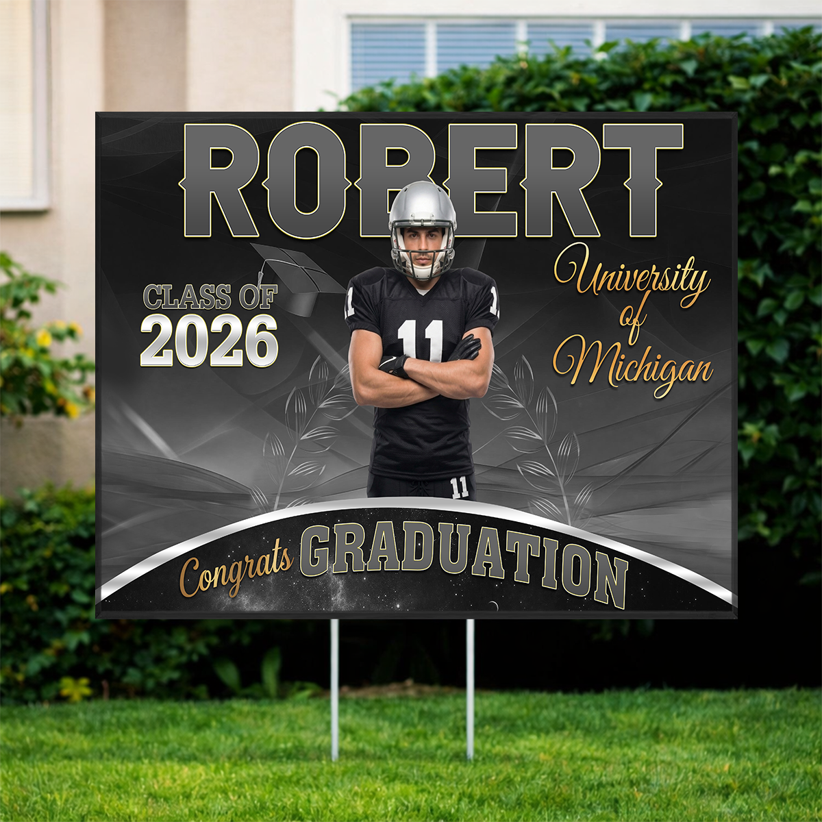 School Name Graduation Yard Sign Class of 2026 Lawn Sign