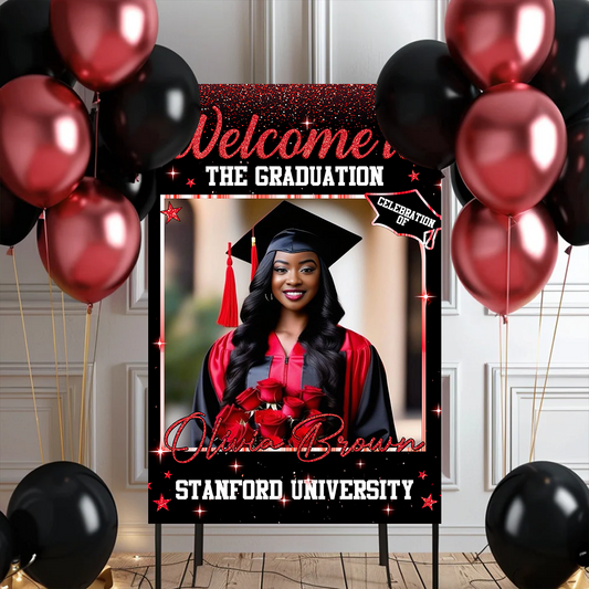 Custom Photo Graduation Welcome Sign - Custom Photo Party Sign