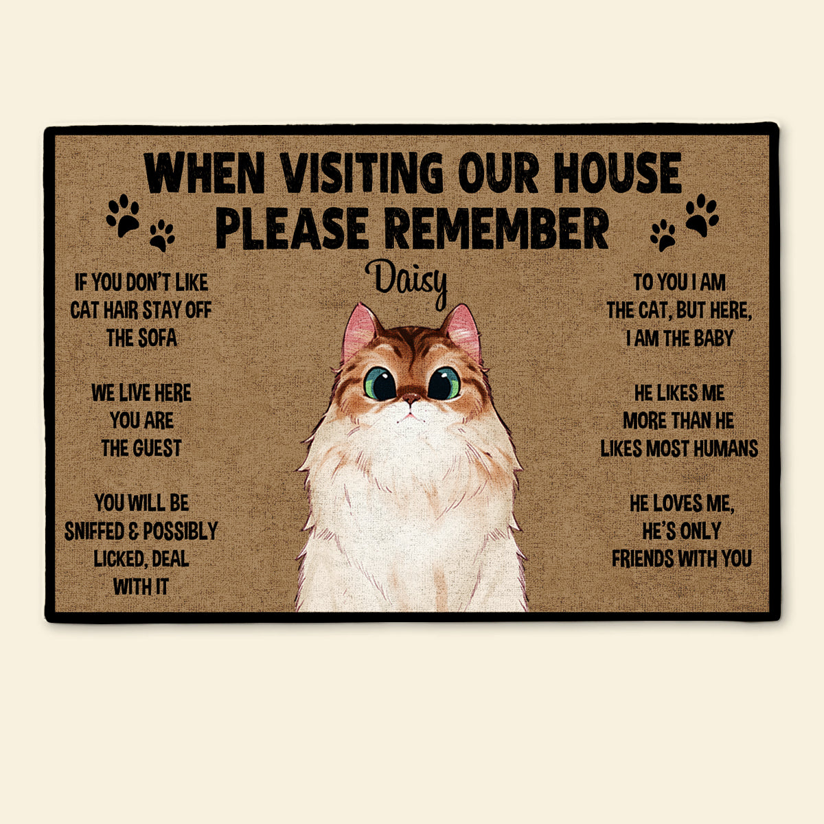 Remember When Visiting Cats House - Personalized Doormat - Gift For Cat Mom 2_b3003cff-439f-490d-bfe9-fae541ae0945.jpg