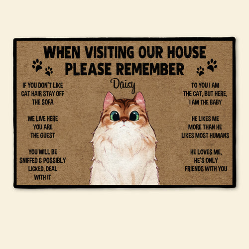 Remember When Visiting Cats House - Personalized Doormat - Gift For Cat Mom 2_b3003cff-439f-490d-bfe9-fae541ae0945.jpg
