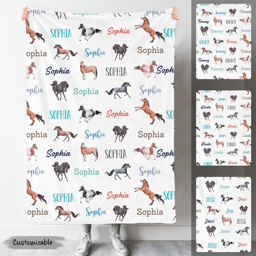 Custom Name Beautiful Horses World Personalized Blanket Horses Lovers 2_b3ff8895-871e-4f74-bb8e-1dfd27d25a8d.jpg