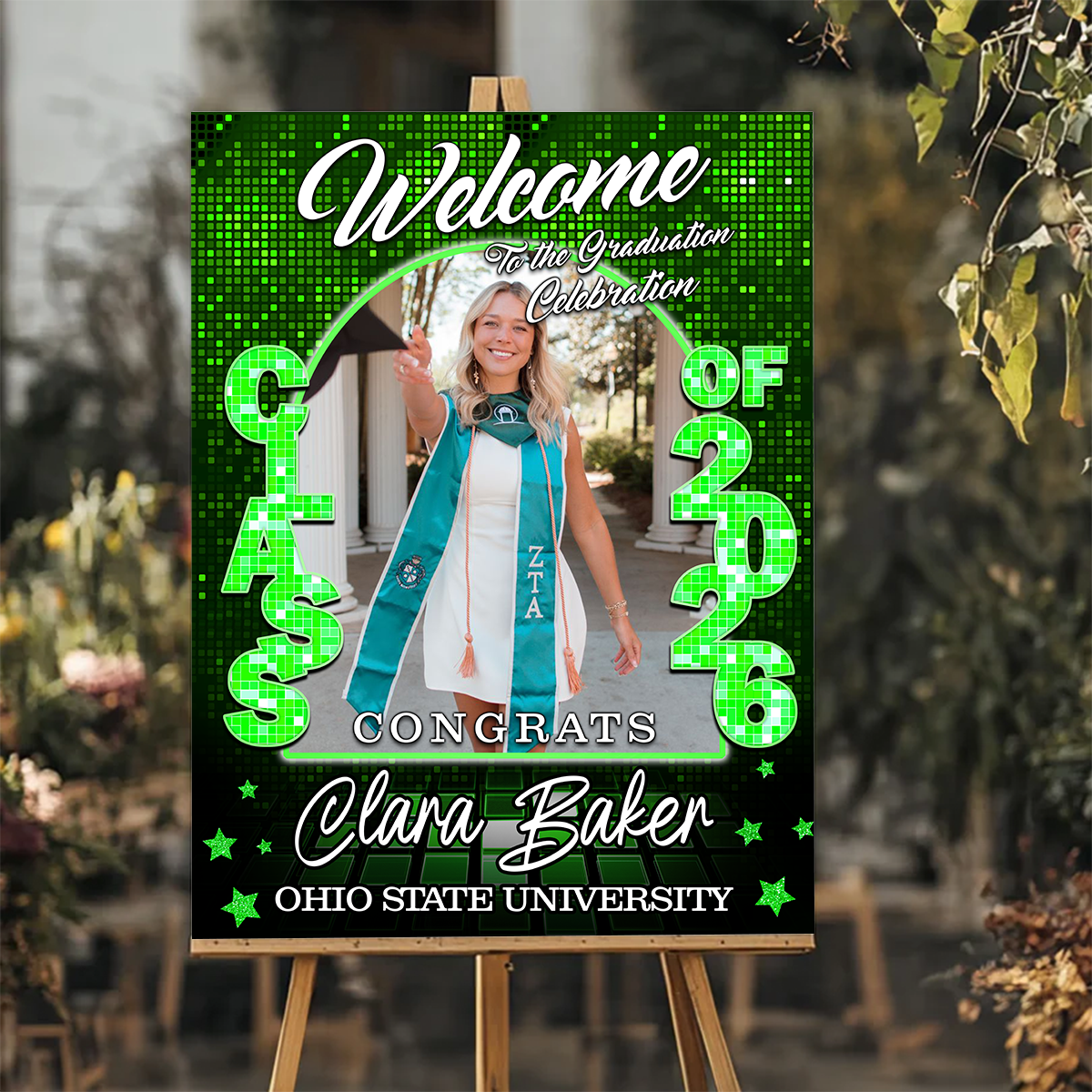 Class Of 2026 Disco Graduation Welcome Sign - Custom Photo Party Sign