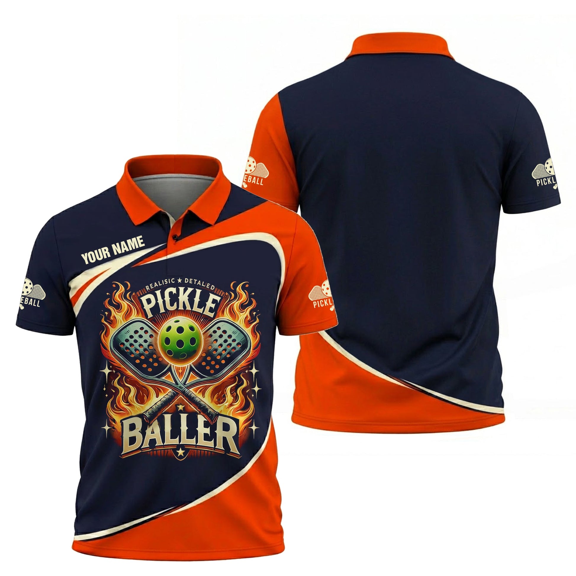 Pickleball Baller Polo Shirt Custom Name Pickleball Shirt Performance Sports Polo for Men Women