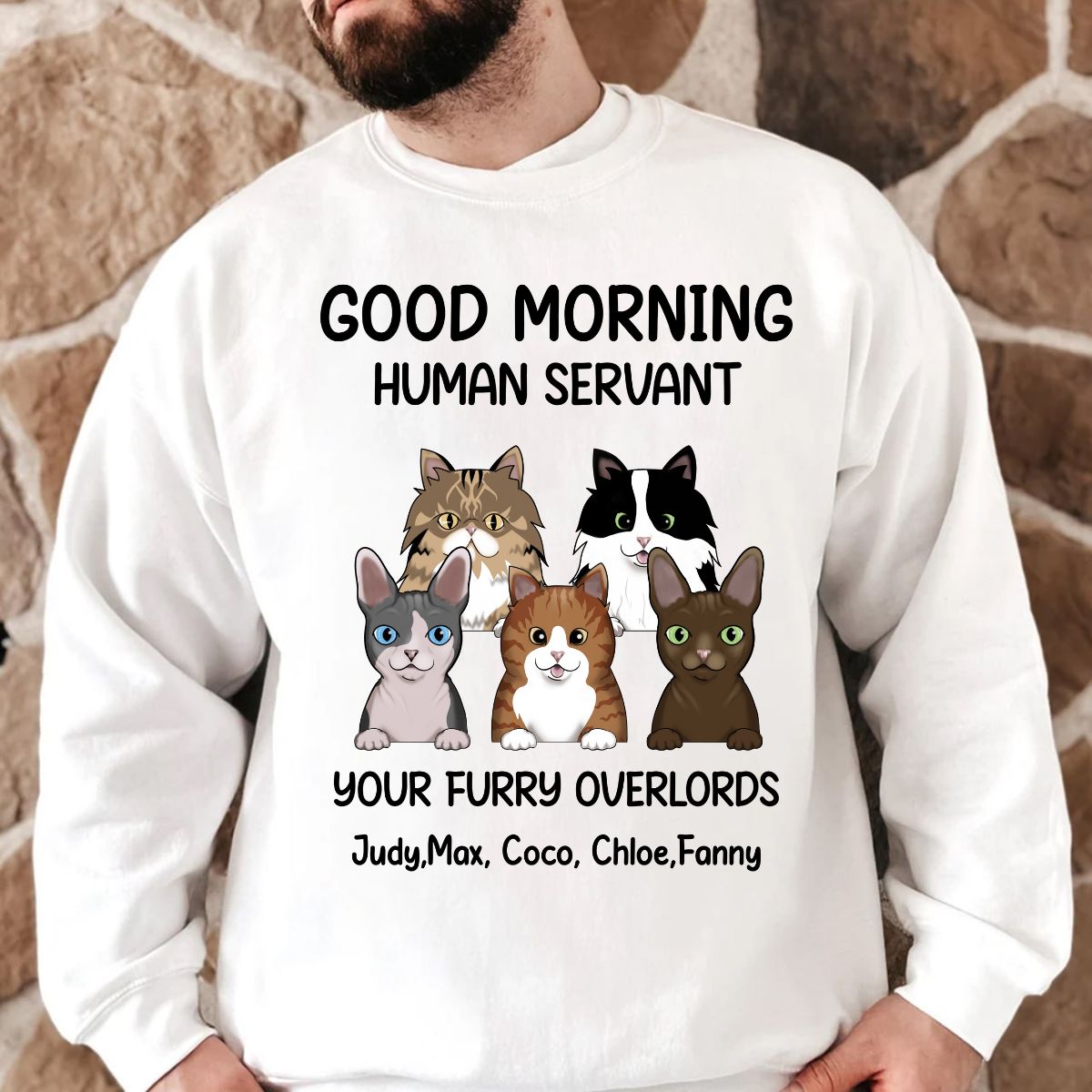 Good morning, Human Servant Your Furry Overlord Here Personalized Sweatshirt Perfect Gift For Cat Lovers Cat Mom Cat Dad 2_bb61f839-1c50-4ed2-810c-9483daf1abaa.png