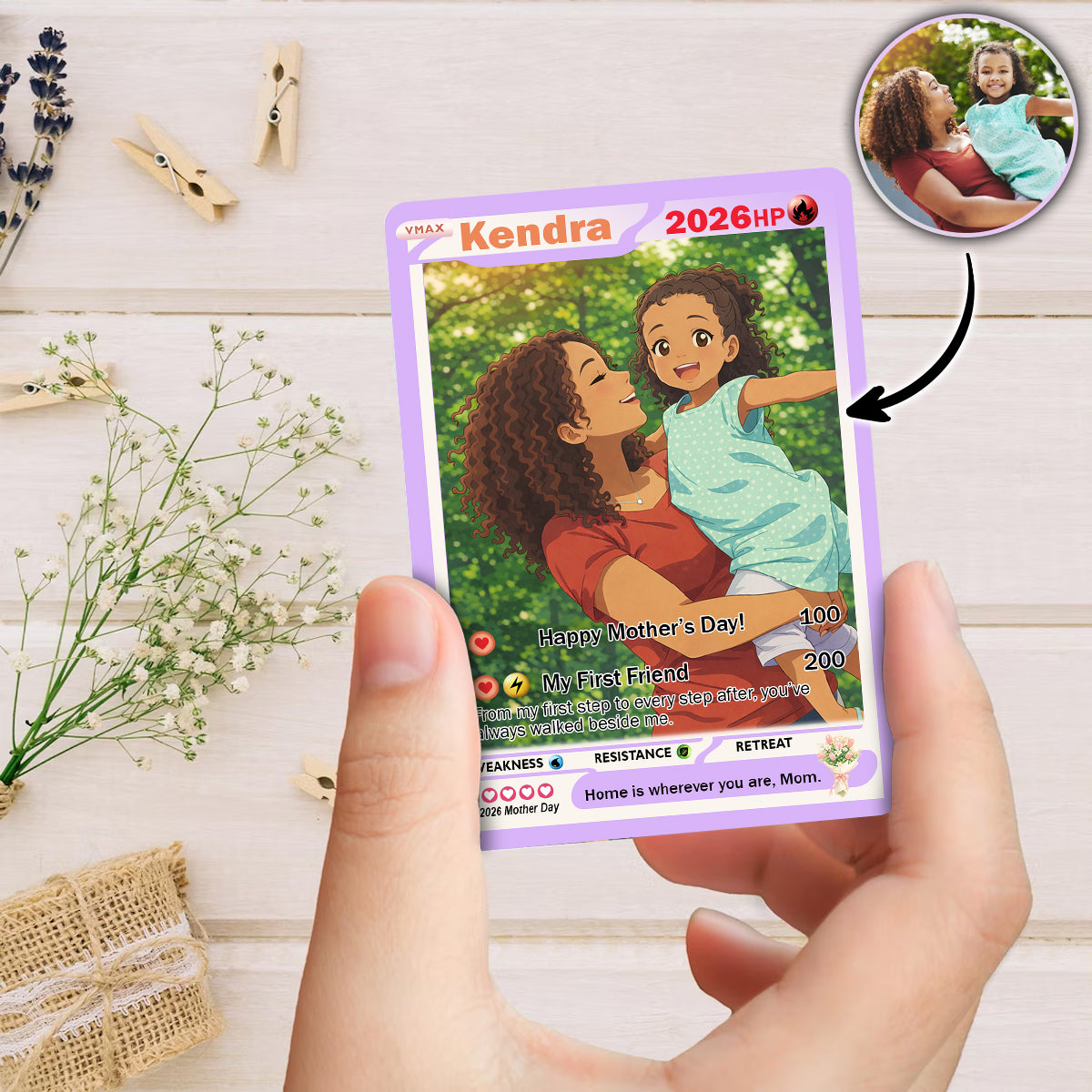 Custom Mom & Daughter Trading Card Mother s Day Gift