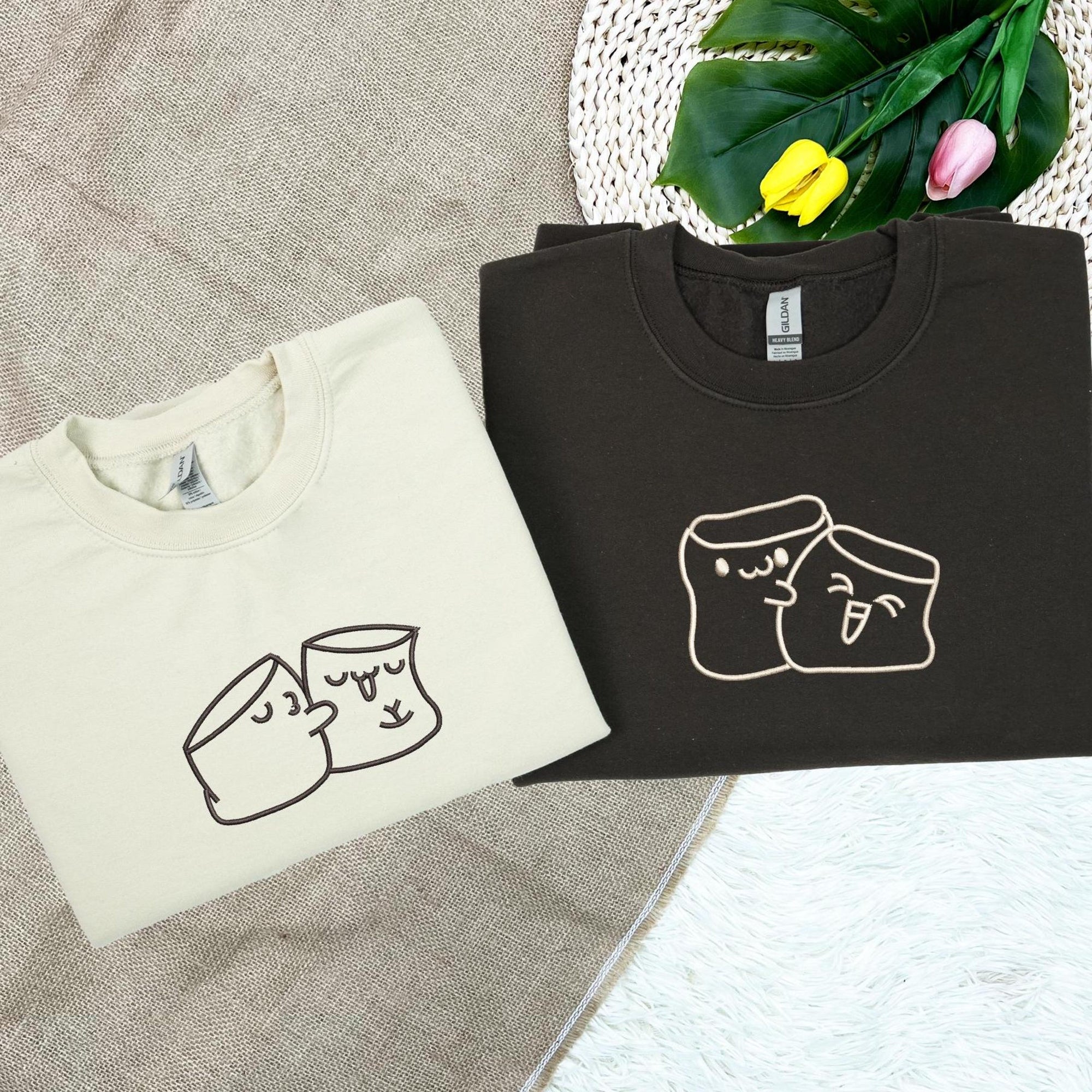 Marshmallow Love Embroidered Shirt, Roman Numeral Shirt, Matching Couple Shirt, Gifts For Couples 2_be97ab35-d1d2-4dd5-8acd-22e74af8247f.jpg