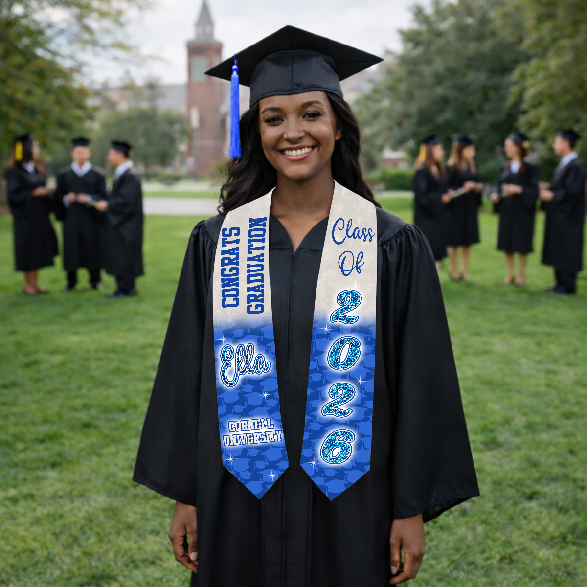 Graduation Stole with Text Only - Special Graduation Gift, Graduation Sash Class of 2026